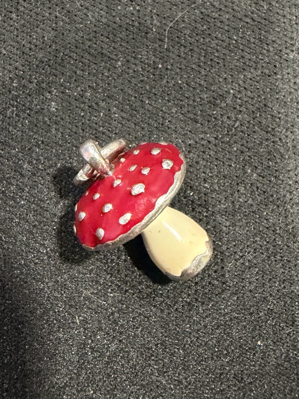 James Avery Red & Cream Mushroom Charm Pendant